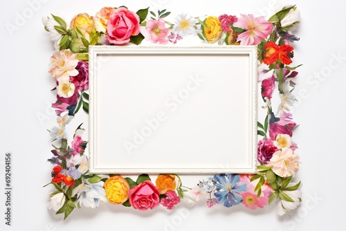 beautiful contemporary design square frame, front view, full frame filled, solid white background