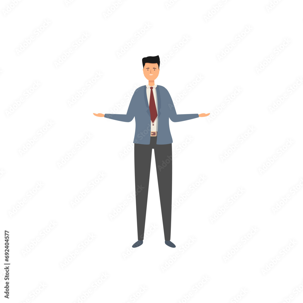 vector set of male office workers in gray suits businessman