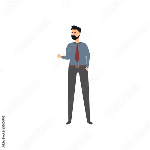 vector set of male office workers in gray suits businessman