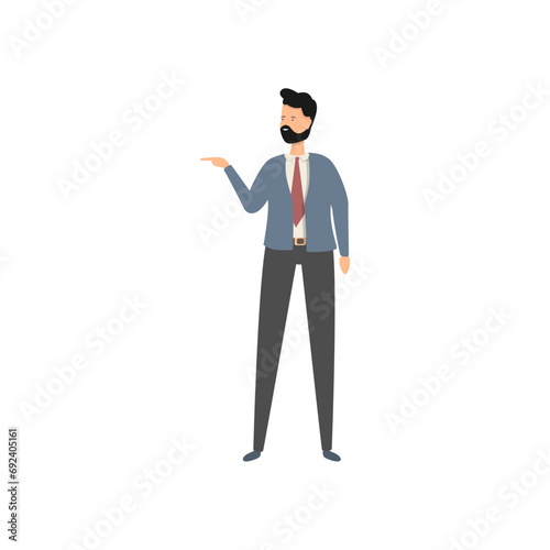 vector set of male office workers in gray suits businessman