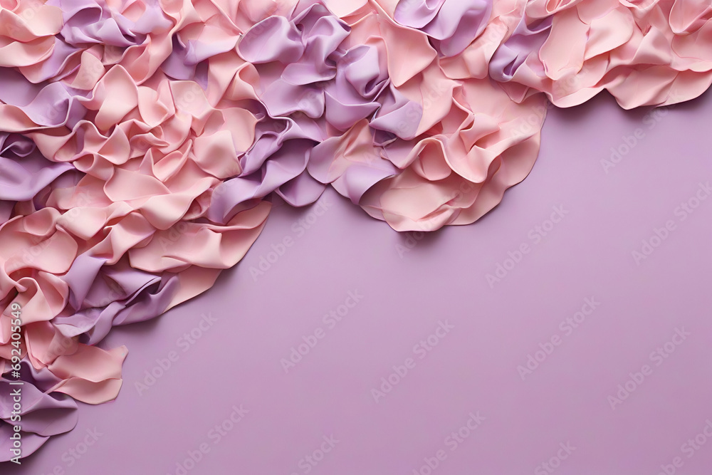 texture background of fashionable pastel color with top view, minimal concept, pink and purple