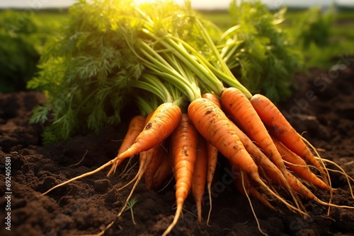 Wallpaper Mural Fresh carrot on the ground Torontodigital.ca