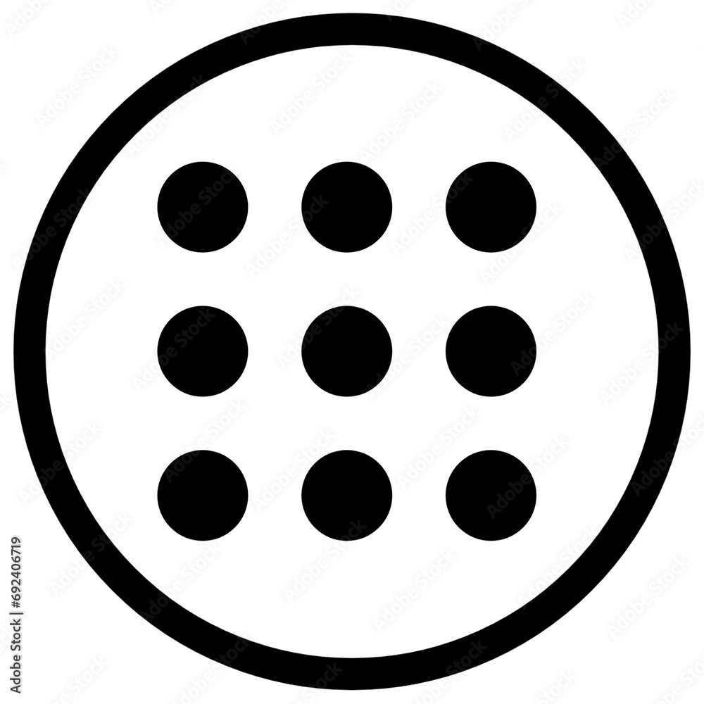 Menu nine dots circle icon Menu nine dots circle icon