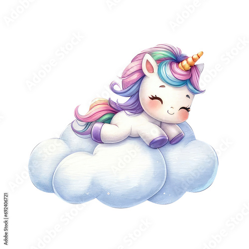 watercolor cute valentine pony
