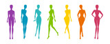 Woman body silhouettes for fashion collection. Female mannequin for fashion designs. Vector illustration isolated in white background
