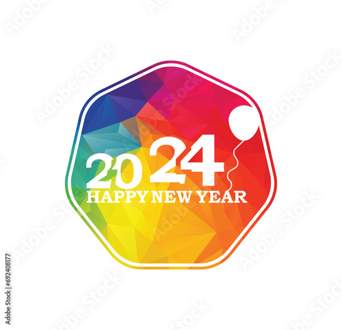 Happy new year 2024 logo template design