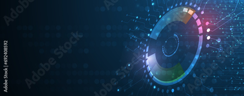 Technology Network Vector Background.. Science and technology presentation background. Big data connectivity software development wallpaper