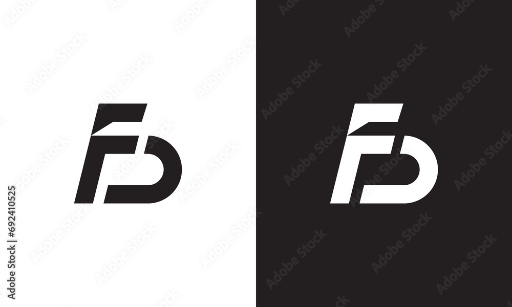 FB logo, monogram unique logo, black and white initial logo, premium elegant logo, letter fb Vector	
 - obrazy, fototapety, plakaty 