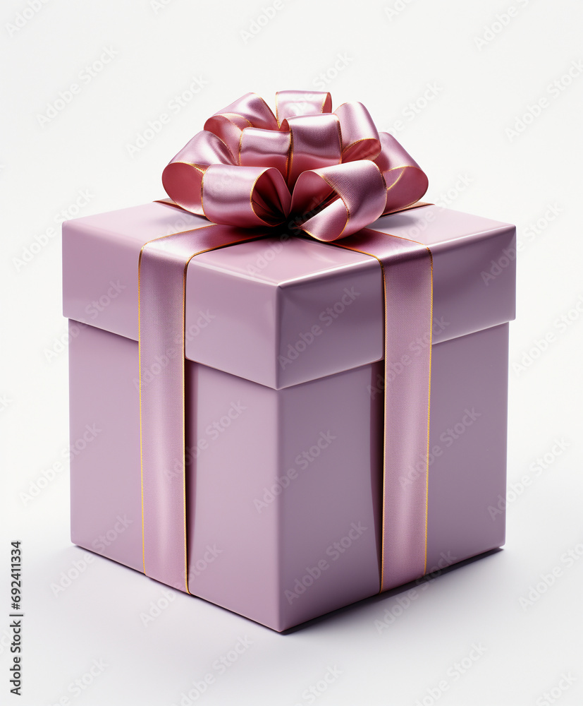 Obraz premium White Gift Box Spotlighted on a Clean Canvas