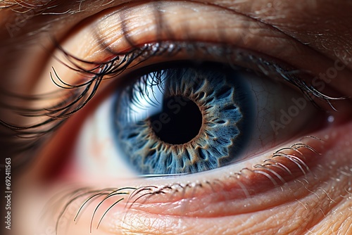 Macro photo of a senior female eye