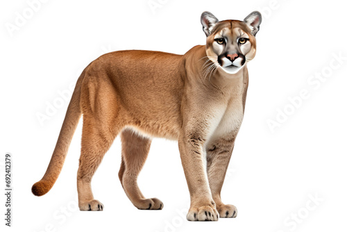 Sunshine Stalkers: The Majestic Florida Panther Puma isolated on transparent background photo