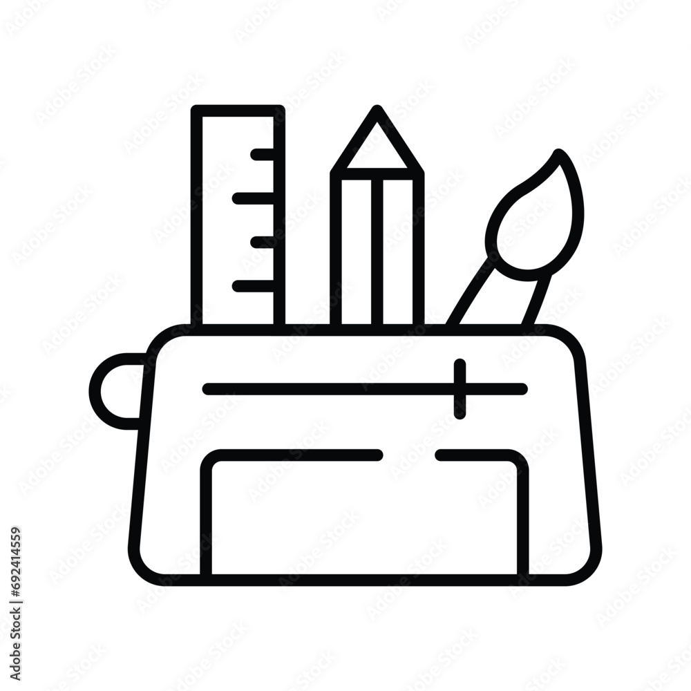 Pencil case vector design, ready to use icon, isolated on white background Pencil case vector design, ready to use icon, isolated on white background