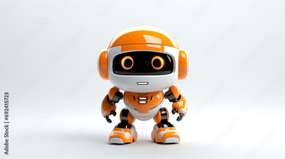 A toy robot on a white background