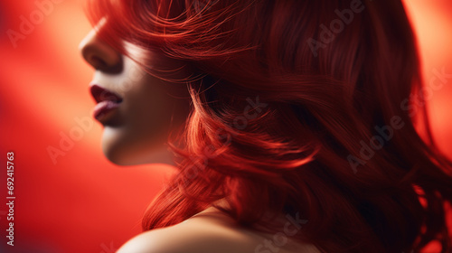 A background with red hair of a model