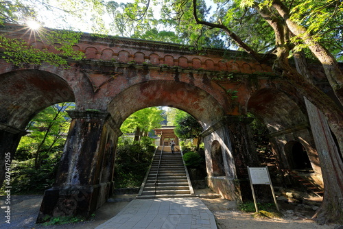 Nanzenji Suirokaku (Waterway Bridge) at Nanzen-ji Temple, a Buddhist temple complex in Kyoto, Japan photo