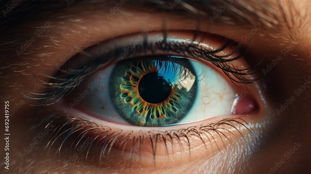 close up of a female eye. generative ai