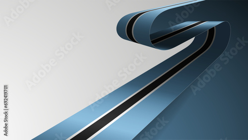 Realistic ribbon background with flag of Botswana.