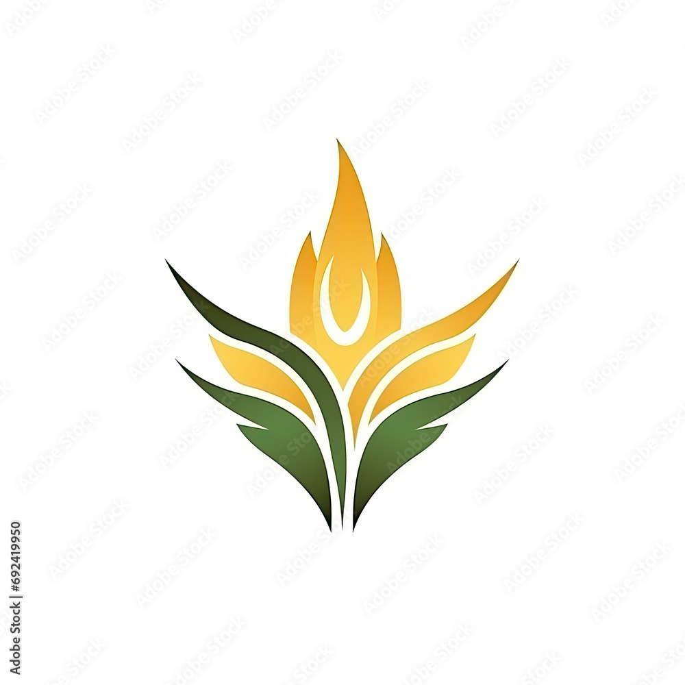 Wheat and corn leaves logo isolated on a white background. Farming, harvest and agriculture concept. Wheat and corn leaves logo isolated on a white background. Farming, harvest and agriculture concept.