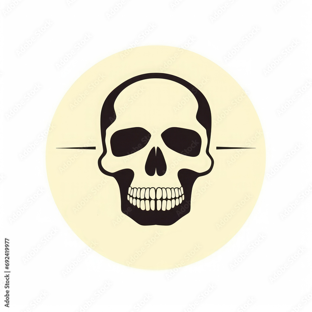 Skull icon on white background. Danger sign, death symbol Skull icon on white background. Danger sign, death symbol