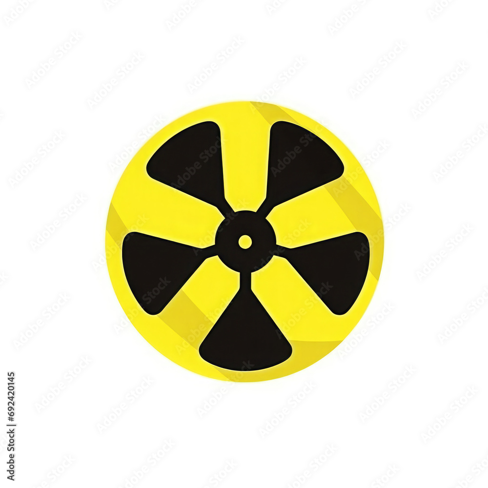 Danger symbol and logo, radiation warning sign stylized on a white background Danger symbol and logo, radiation warning sign stylized on a white background