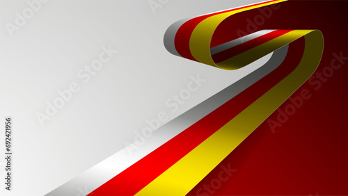 Realistic ribbon background with flag of SouthOssetia.