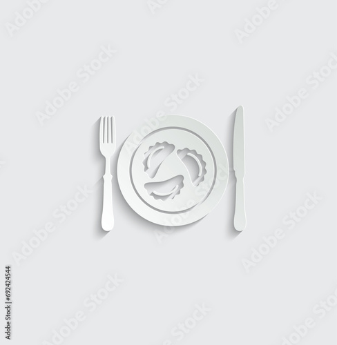 dumplings in a plate vector icon food icon restaurant sign