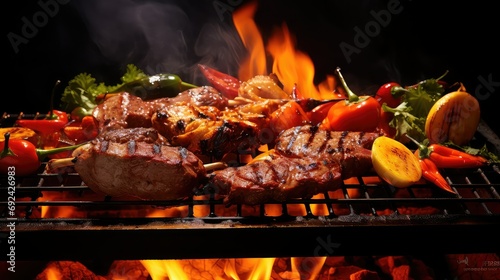 grill restaurant bbq food illustration smoke meat, ribs brisket, pork chicken grill restaurant bbq food photo