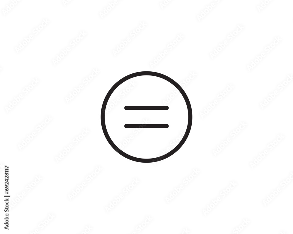 Circle equal icon vector symbol design illustration Circle equal icon vector symbol design illustration