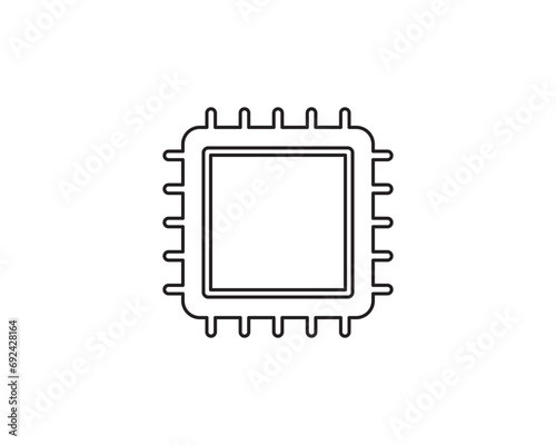 Computer processor icon vector symbol illustration