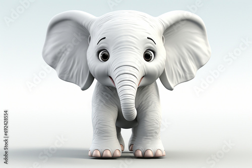 a 3d cartoon little elephant © Angah