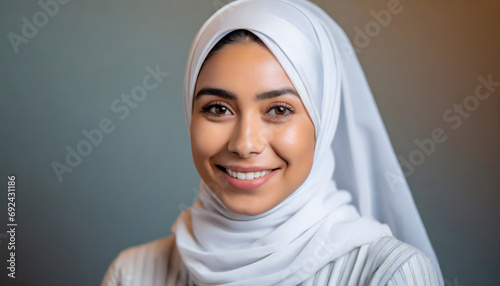 woman with hiyab smiling photo