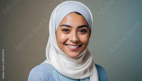 woman with hiyab smiling photo