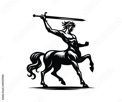 Centaur with sword vector photo