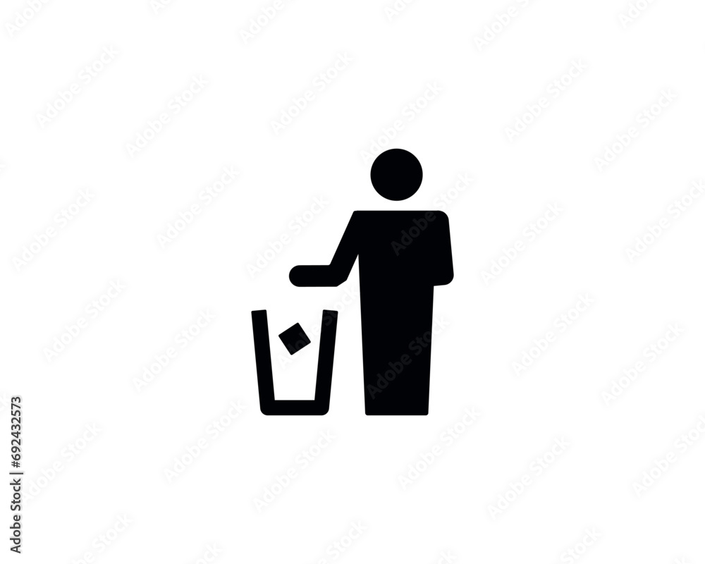 Litter recycling icon vector symbol design illustration Litter recycling icon vector symbol design illustration