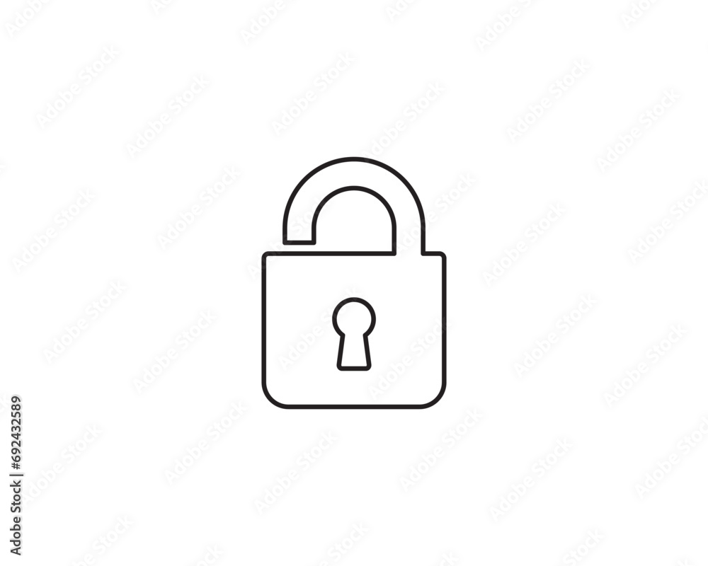 Unlock icon vector symbol illustration isolated. Unlock icon vector symbol illustration isolated.