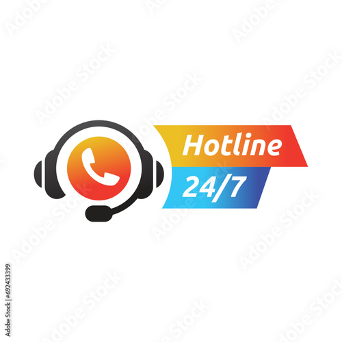 Call center vector logo template on white background
