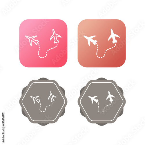 Round Travel Flights Vector Icon