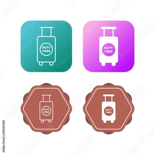Duty Free Luggage Vector Icon