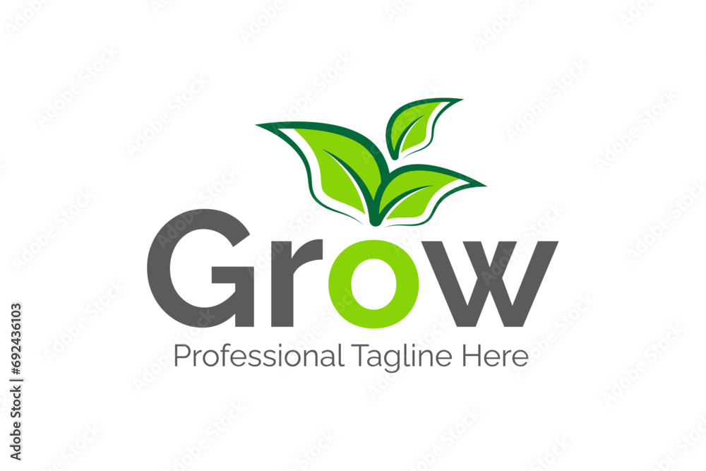 Grow Logo Design Vector Template Grow Logo Design Vector Template