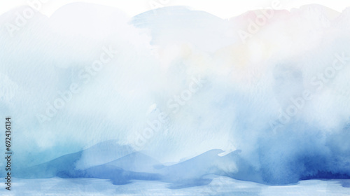 Watercolor blue and white gradient abstract winter