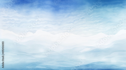 Watercolor blue and white gradient abstract winter