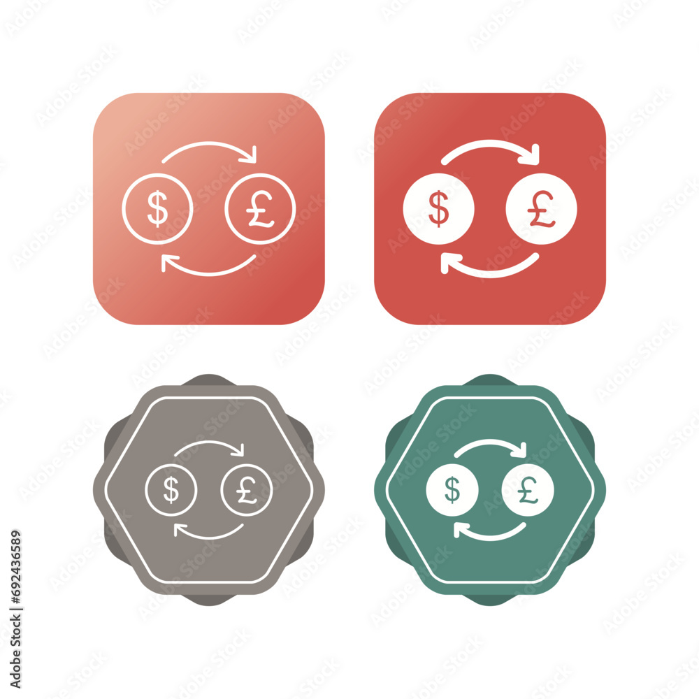 Dollar to Pound Vector Icon Dollar to Pound Vector Icon