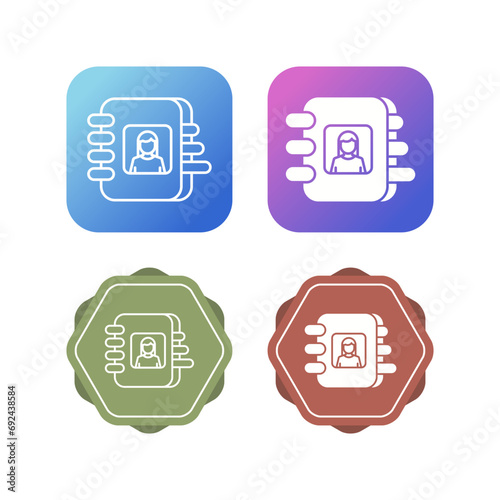 Phone Book Vector Icon