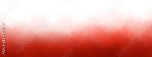 Abstract floating red smoke on a transparent horizontal background. Red color clouds smoke fog texture overlays isolated on white