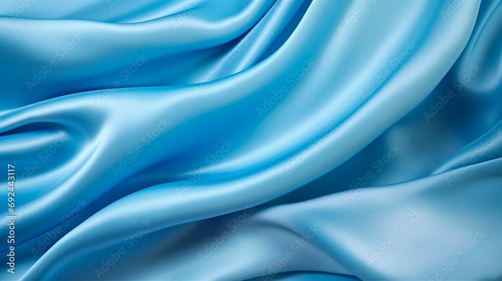 Ocean Blue silk silky satin fabric elegant extravagant luxury wavy shiny luxurious shine drapery background wallpaper seamless abstract showcase backdrop artistic design presentation