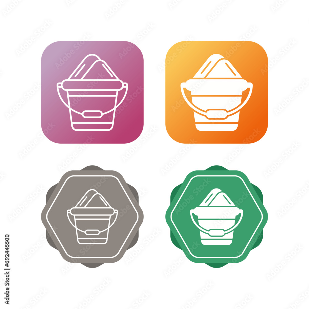 Sand Bucket Vector Icon Sand Bucket Vector Icon