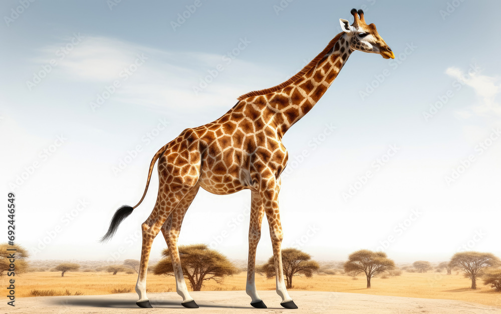 Obraz premium Giraffe isolated on white background