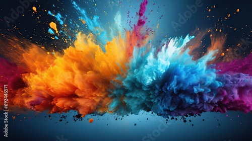 Abstract colorful for happy Holi, banner background.