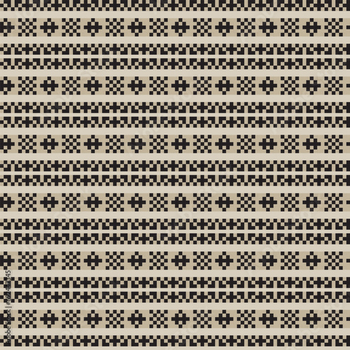 Neutral Colour Snowflakes Fair Isle Seamless Pattern Design