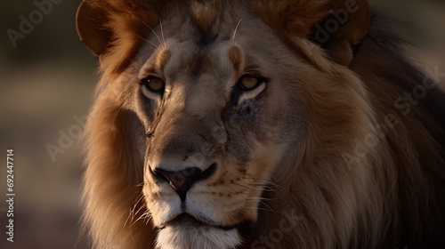 Closeup shot of a lion
